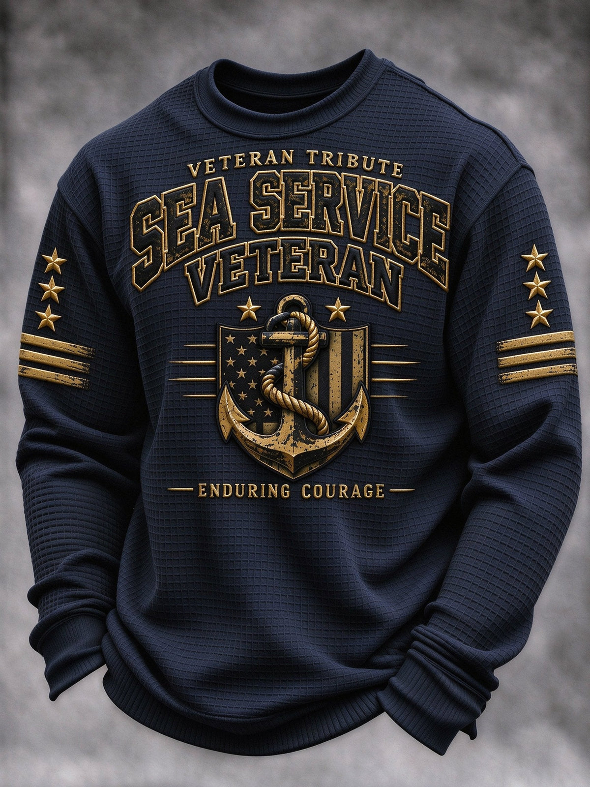 Men's Veteran-Print Casual Sweatshirt