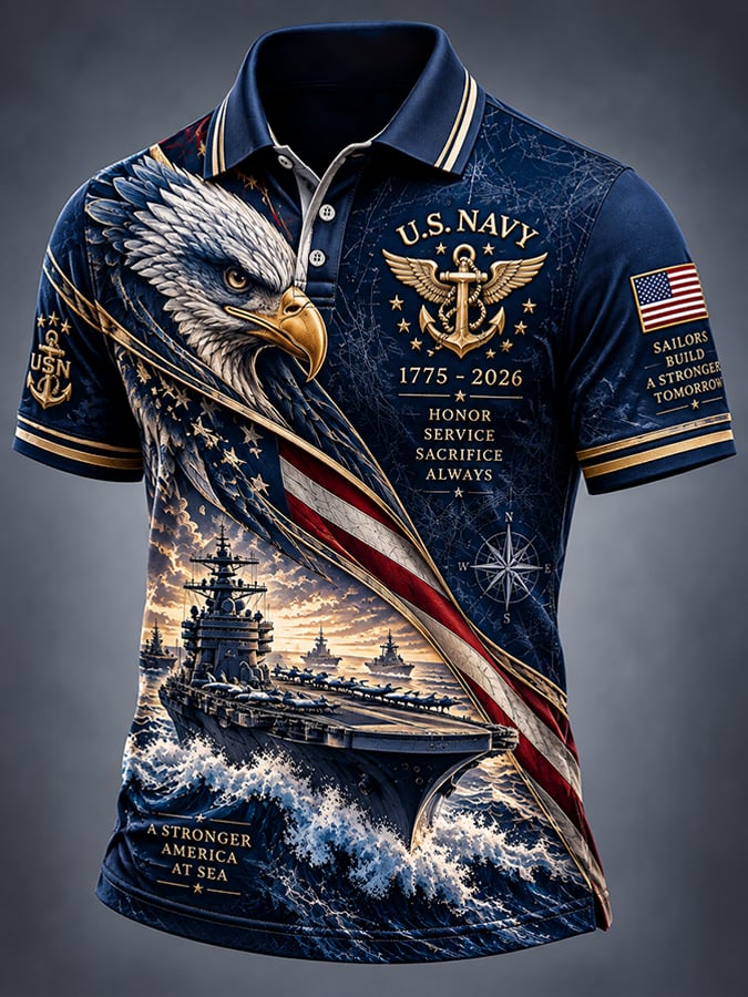 Men's US Navy Printed Polo