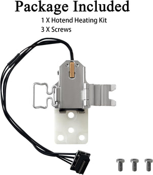 P2S Heating Assembly Kit Ceramic Zirconia Heat Insulation Block Heating Component with Heater Cartridge and Thermistor Temperature Sensor Heat-Insulating Base Clip for Bambu Lab 3D Printer