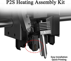 P2S Heating Assembly Kit Ceramic Zirconia Heat Insulation Block Heating Component with Heater Cartridge and Thermistor Temperature Sensor Heat-Insulating Base Clip for Bambu Lab 3D Printer