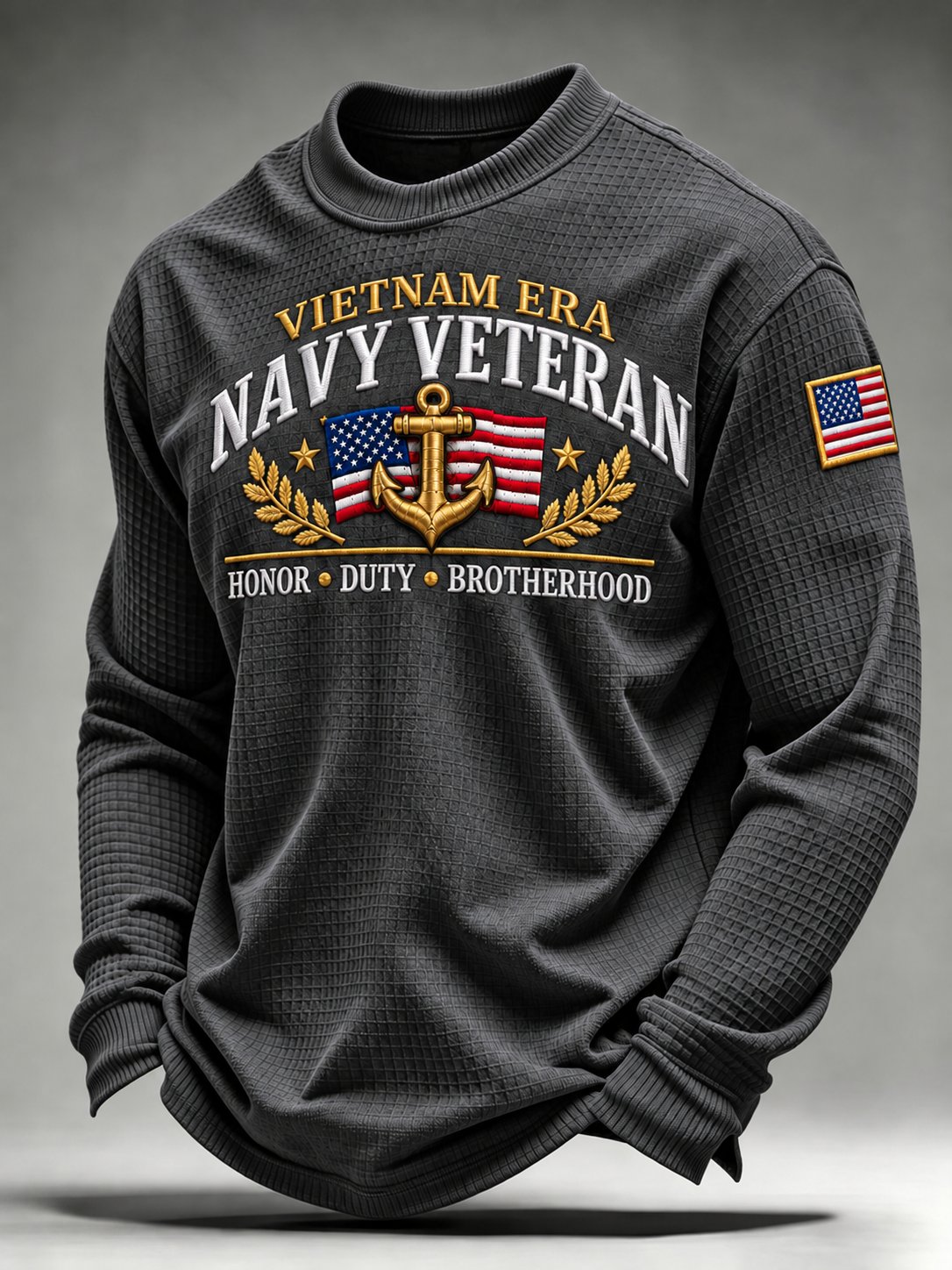 Men's U.S. Veterans Printed Waffle-Knit Top