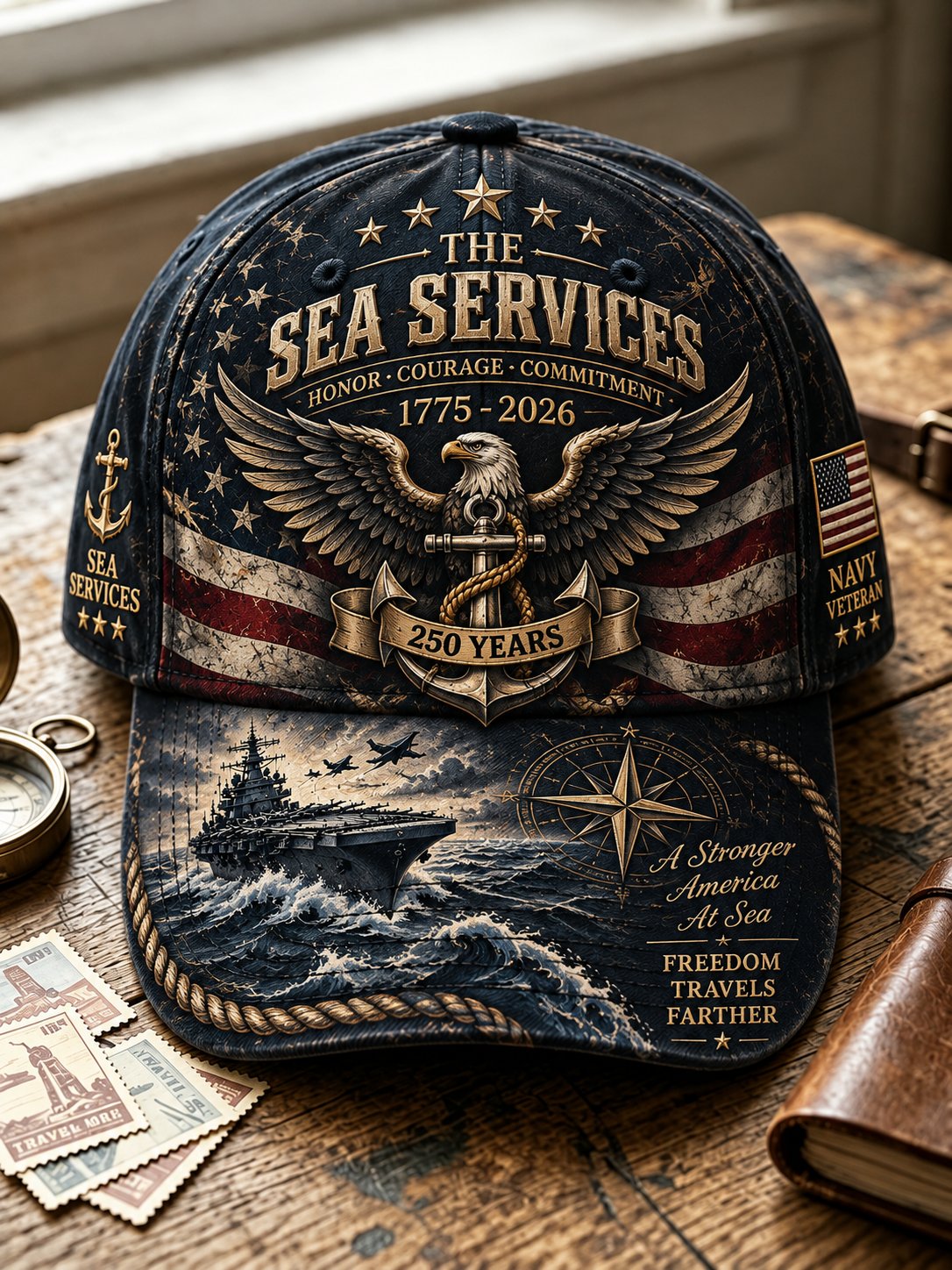 Unisex Retro US Navy Printed Hat