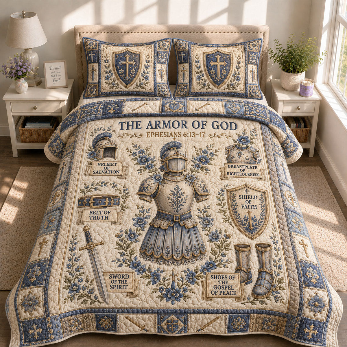 Armor Of God 3-Piece Quilted Bedding Set GFTOHNL642