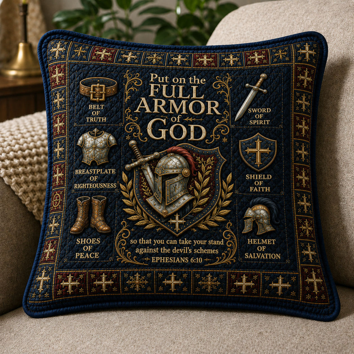 Full Armor Of God Quilted Pillow Case GFTOHNL635 C2