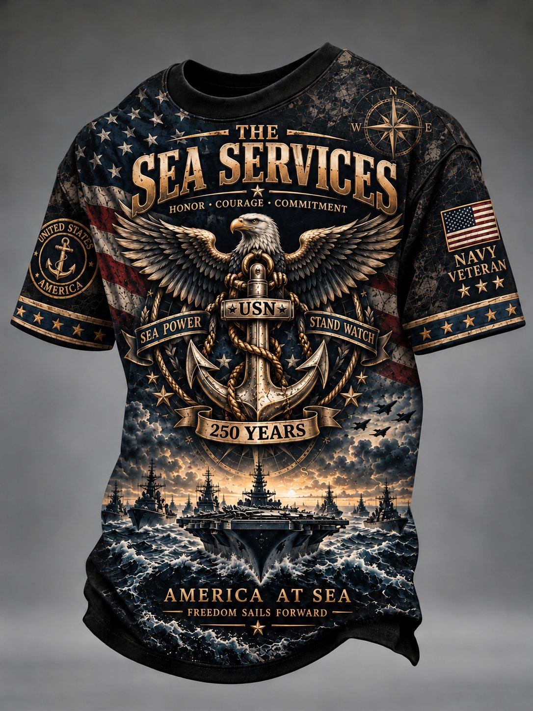 Men's US Navy Printed T-Shirt