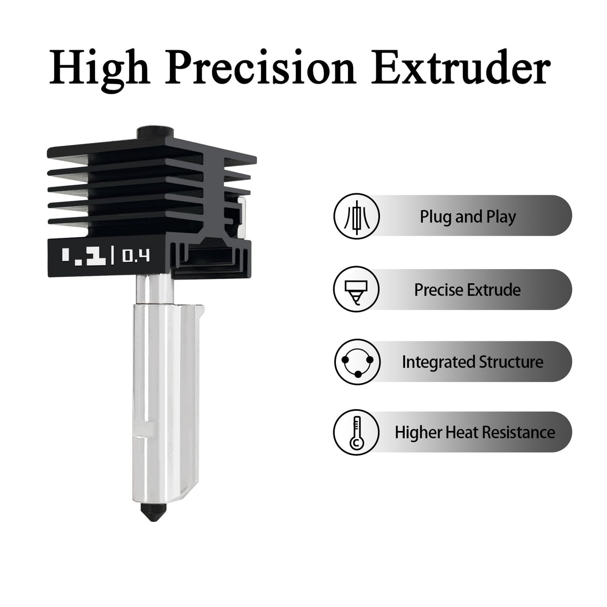 4 Pack P2S 0.2MM 0.4MM 0.6MM 0.8MM Hotend for Bambu P2S/H2S/H2D/H2C/A1/A1 Mini Combo Print Head Hot End Kit Extruder Removable Hardened Steel Nozzle Silicone Cover for Bambu Lab 3D Printer