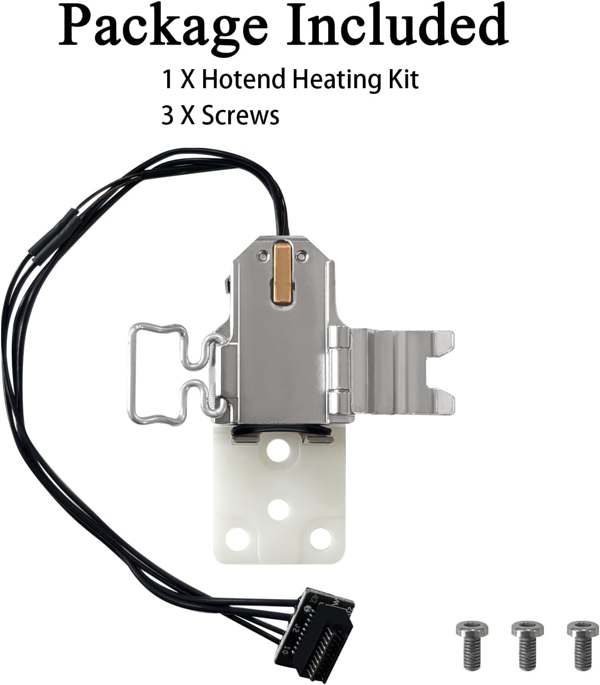 P2S Heating Assembly Kit Ceramic Zirconia Heat Insulation Block Heating Component with Heater Cartridge and Thermistor Temperature Sensor Heat-Insulating Base Clip for Bambu Lab 3D Printer