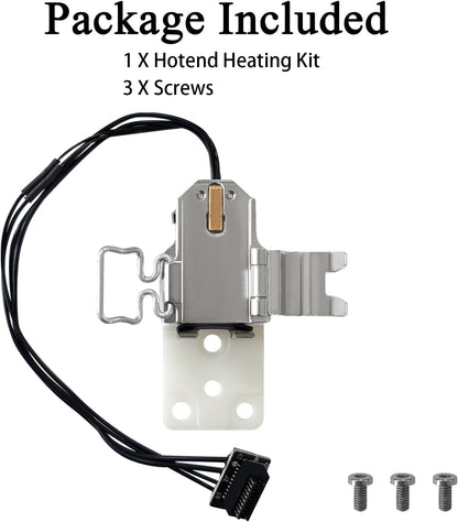 P2S Heating Assembly Kit Ceramic Zirconia Heat Insulation Block Heating Component with Heater Cartridge and Thermistor Temperature Sensor Heat-Insulating Base Clip for Bambu Lab 3D Printer