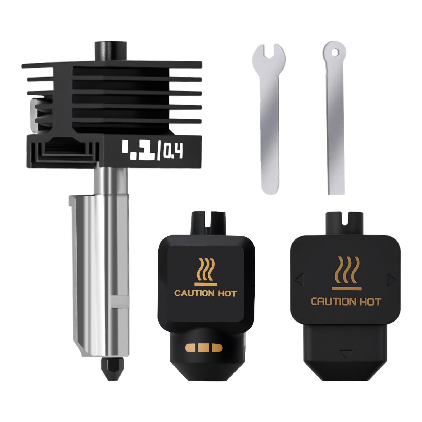 Upgrade 0.4mm P2S/H2S Hotend Kit, 3D Printer Print Head Hot End Heating Block Kit with 0.4mm Removable Hardened Steel Nozzle for Bambu Lab H2D, H2C, A1/A1 Mini