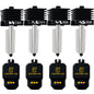 4 Pack P2S 0.2MM 0.4MM 0.6MM 0.8MM Hotend for Bambu P2S/H2S/H2D/H2C/A1/A1 Mini Combo Print Head Hot End Kit Extruder Removable Hardened Steel Nozzle Silicone Cover for Bambu Lab 3D Printer