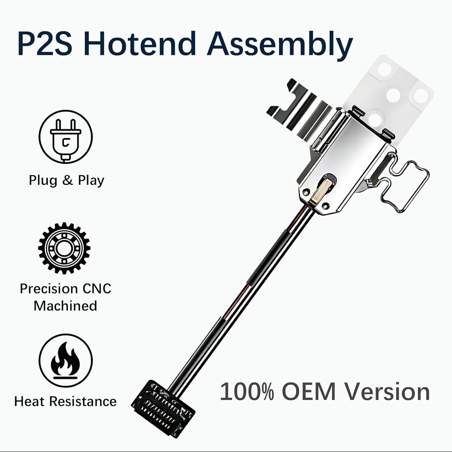 Original P2S Hotend Heating Assembly Kit for Bambu Lab P2S 3D Printers, P2S Hotend Heating Component Quick-Change with Heater Cartridge & Thermistor, Base Clip 3D Printer P2S Accessories