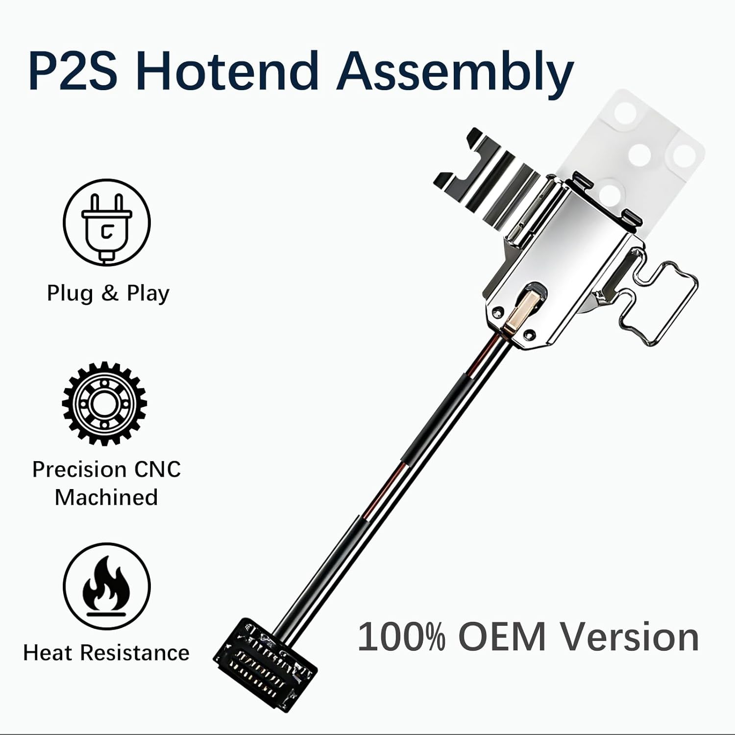 Original P2S Hotend Heating Assembly Kit for Bambu Lab P2S 3D Printers, P2S Hotend Heating Component Quick-Change with Heater Cartridge & Thermistor, Base Clip 3D Printer P2S Accessories