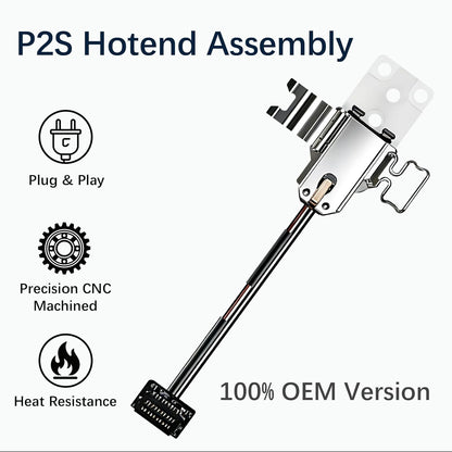 Original P2S Hotend Heating Assembly Kit for Bambu Lab P2S 3D Printers, P2S Hotend Heating Component Quick-Change with Heater Cartridge & Thermistor, Base Clip 3D Printer P2S Accessories