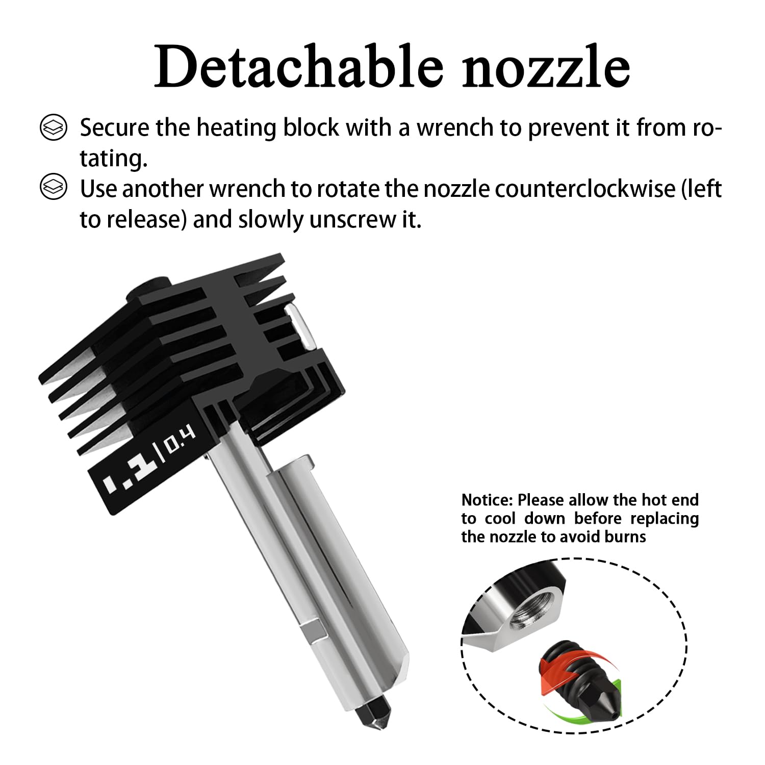 4 Pack P2S 0.2MM 0.4MM 0.6MM 0.8MM Hotend for Bambu P2S/H2S/H2D/H2C/A1/A1 Mini Combo Print Head Hot End Kit Extruder Removable Hardened Steel Nozzle Silicone Cover for Bambu Lab 3D Printer