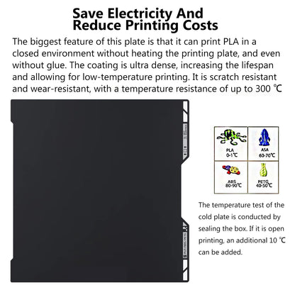for H2C Cold Build Plate No Heating No Glue Double Sided PEI Textured Cool Printing Bed Sheet 335x346.5mm 3D Printer Flexible Removable Spring Steel Heated Platform Mat for Bambu Lab H2C