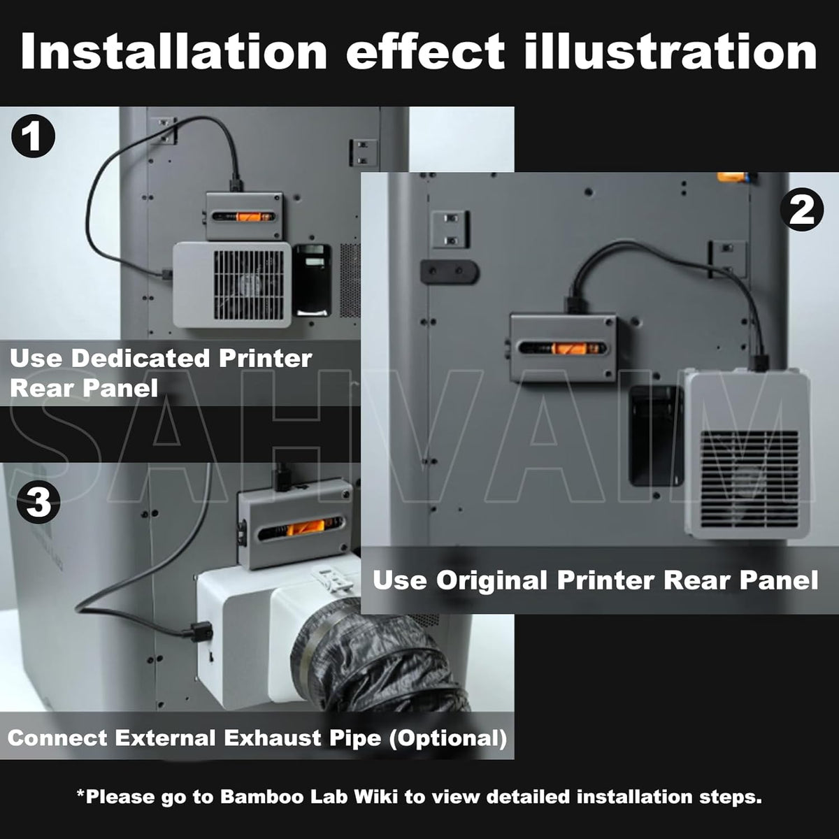 OEM P2S External Exhaust Fan Kit for Bambu Lab P2S 3D Printer,Active Directional Ventilation Upgrade,Automatic Post-Print Air Purification,Smart Mode Switching,Expandable Filter Support for P2S Parts