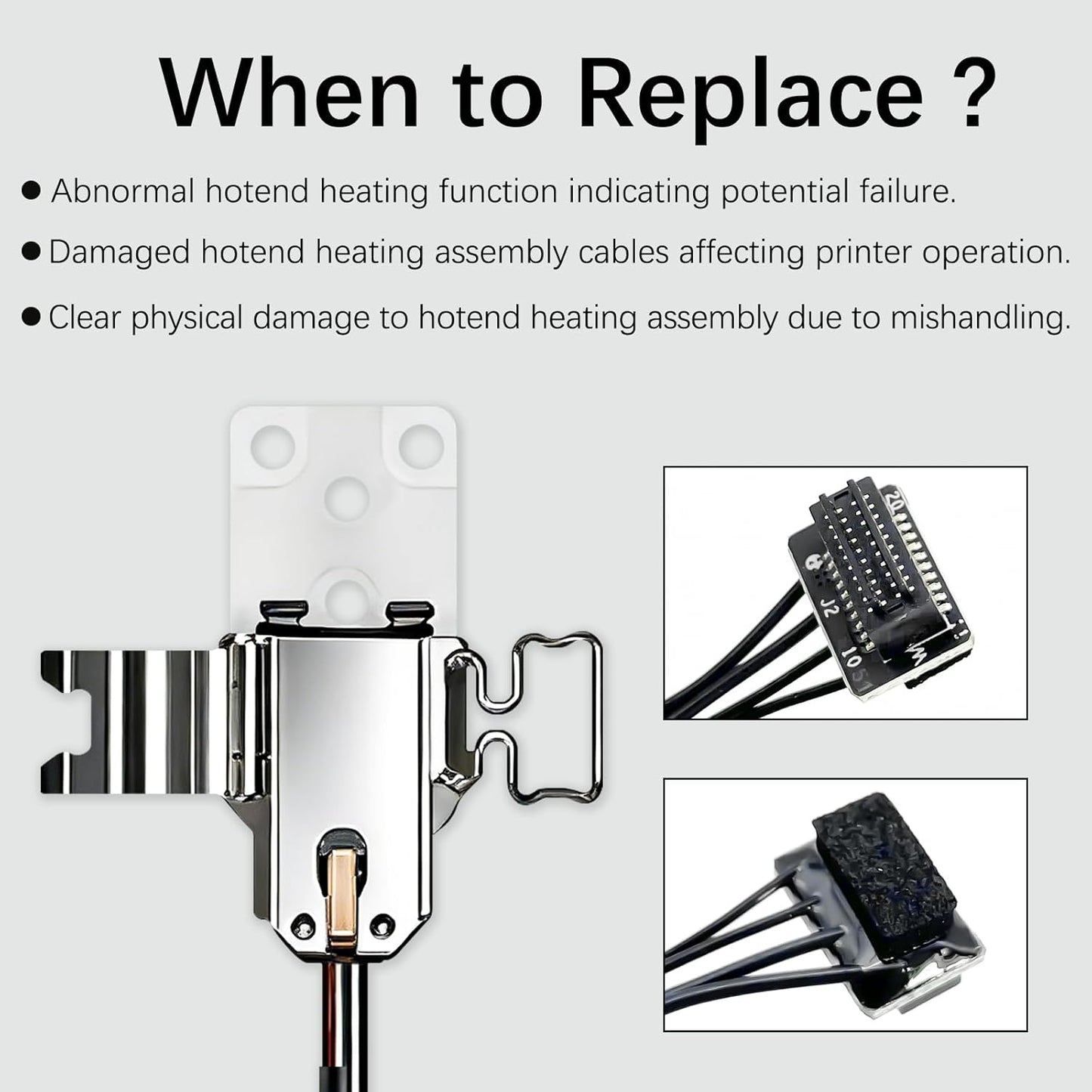 Original P2S Hotend Heating Assembly Kit for Bambu Lab P2S 3D Printers, P2S Hotend Heating Component Quick-Change with Heater Cartridge & Thermistor, Base Clip 3D Printer P2S Accessories