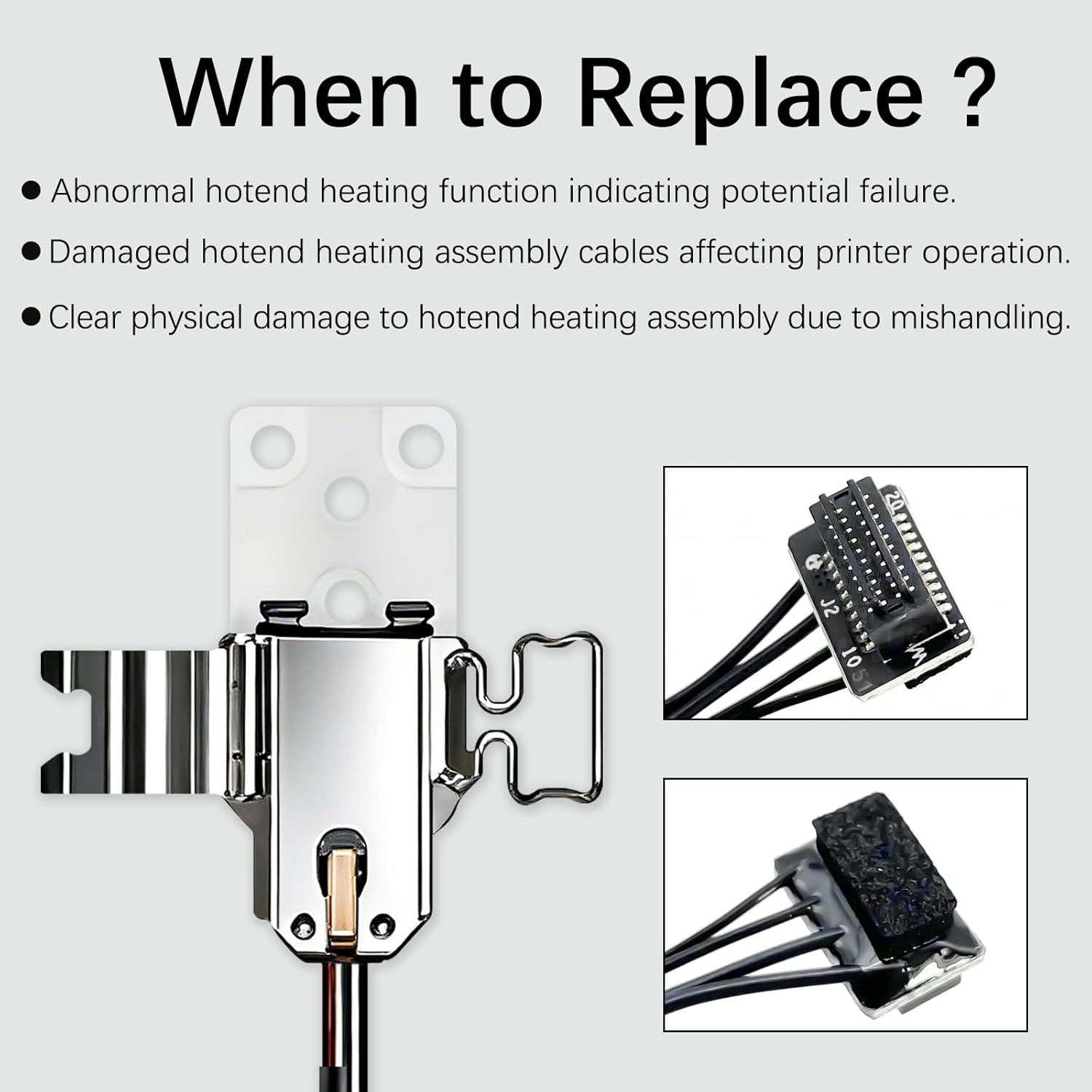 Original P2S Hotend Heating Assembly Kit for Bambu Lab P2S 3D Printers, P2S Hotend Heating Component Quick-Change with Heater Cartridge & Thermistor, Base Clip 3D Printer P2S Accessories