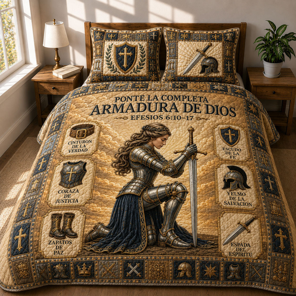 Armadura de Dios 3-Piece Quilted Bedding Set GFTOHNL644