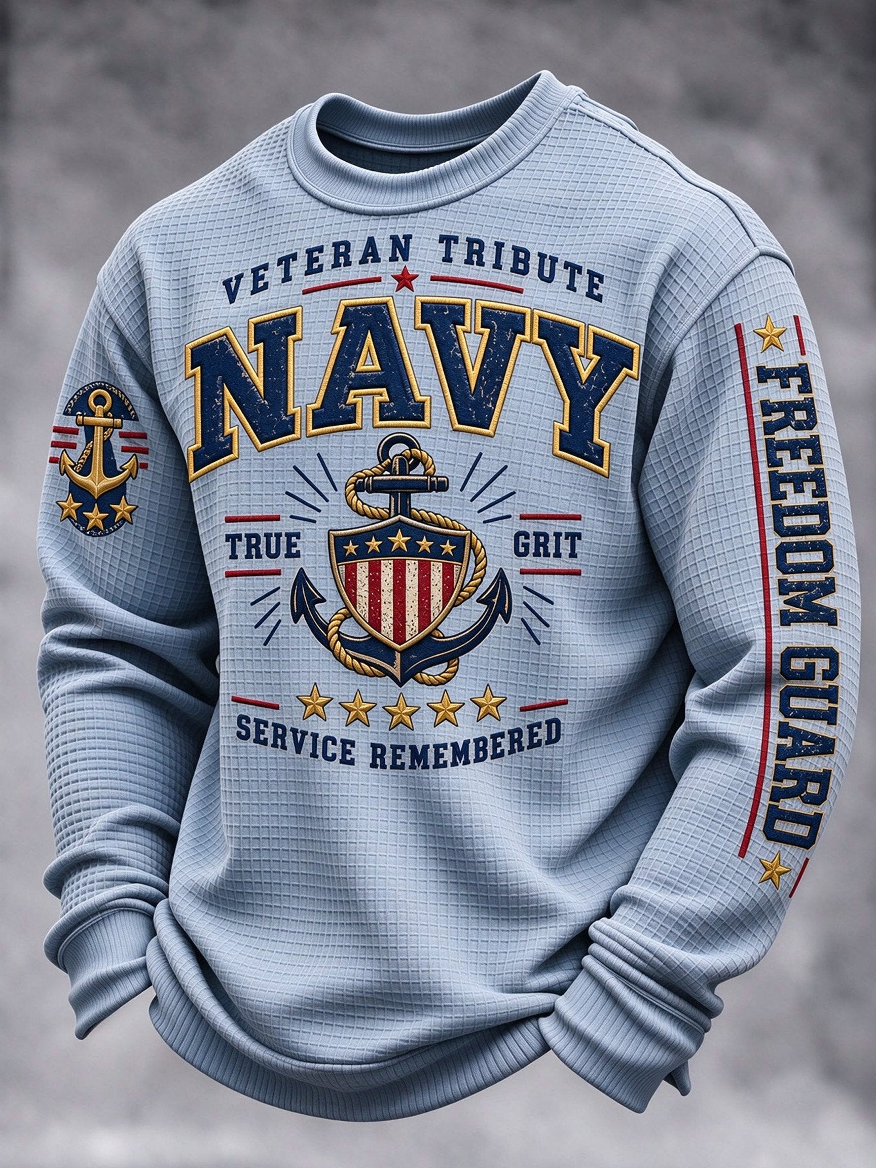Men's Veteran-Print Casual Sweatshirt