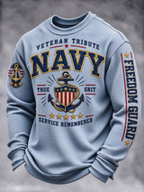 Men's Veteran-Print Casual Sweatshirt